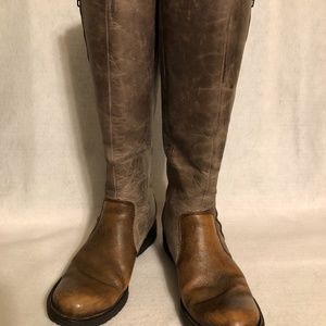 BORN  Kenin taupe & camel biker style boots 7.5